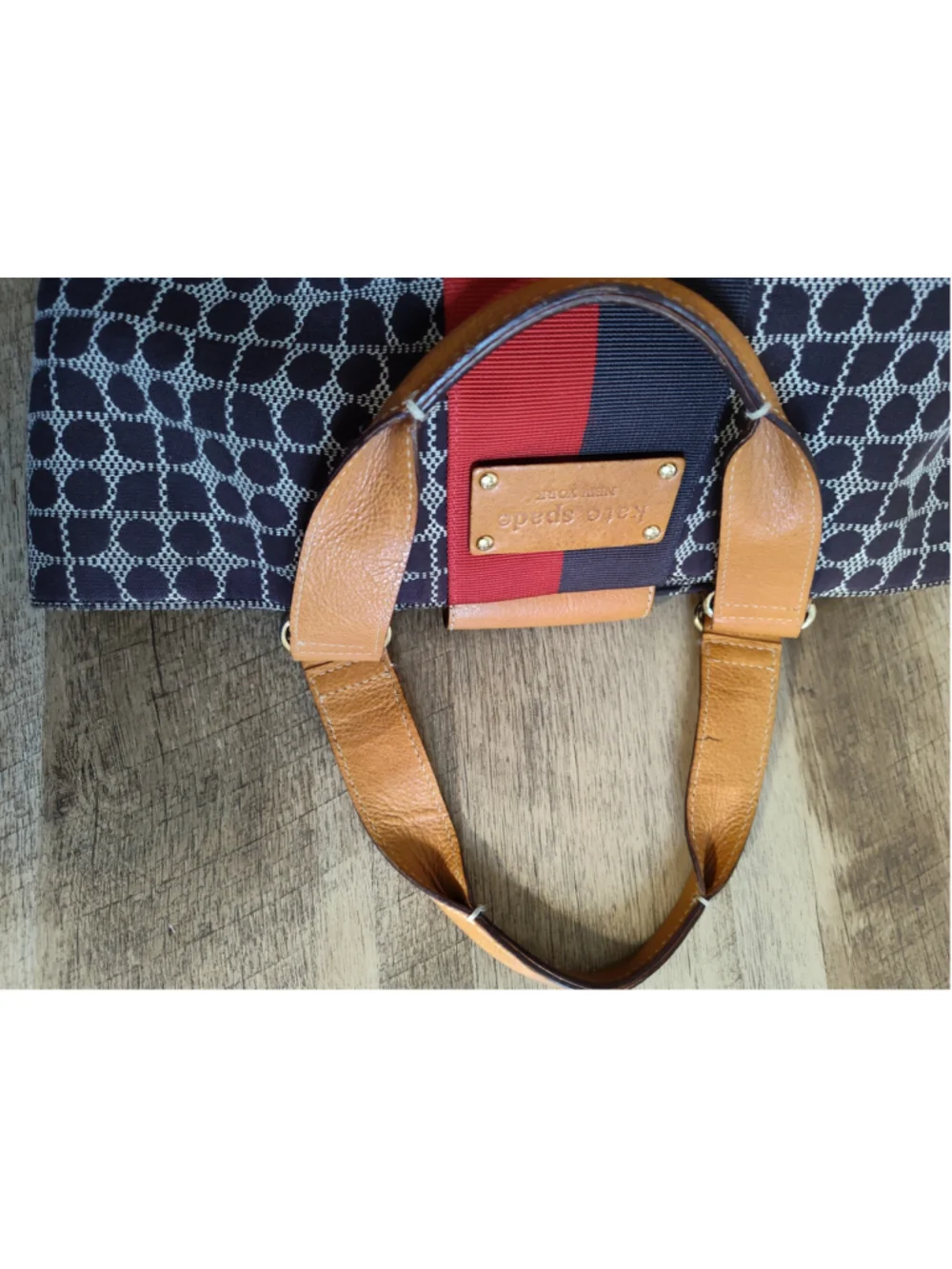 Women's Kate Spade Tote Bag Black and Red Patterned